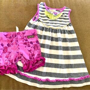 Matilda Jane dress with coordinating shorties. Size 4